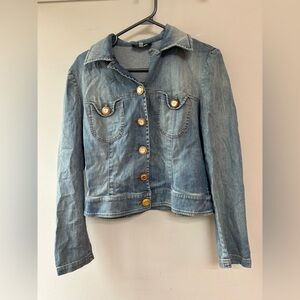 D&G Blue Jean Jacket with Gold Accents